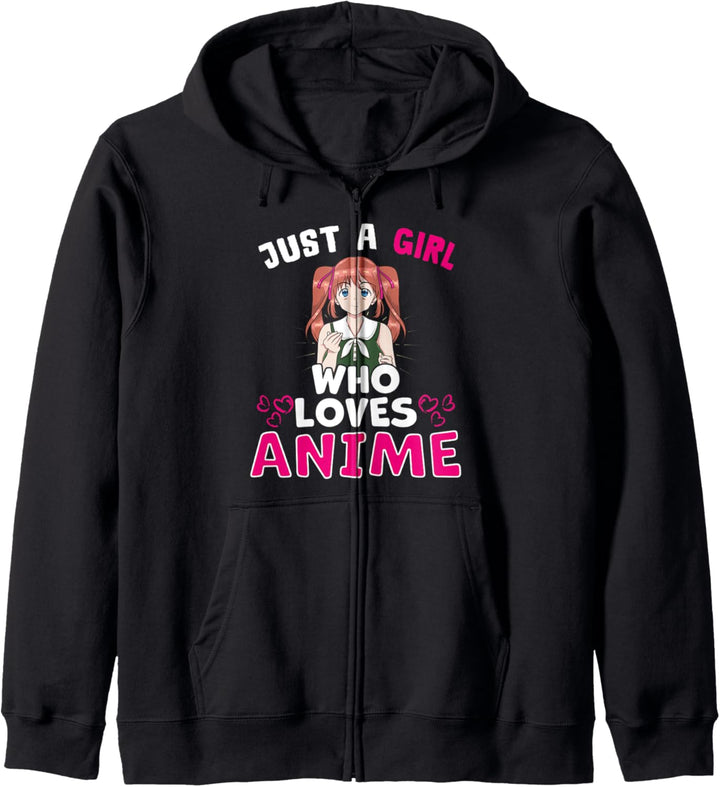 Fille Kawaii Mignon Manga - Just A Girl Who Loves Anime Kapuzenjacke
