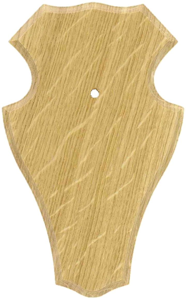 Gehörnbrett Eiche mit Kiefereinlage Rehbock Gamswild Hell Dunkel Set mit Gehörnklammer, Braun (Hell