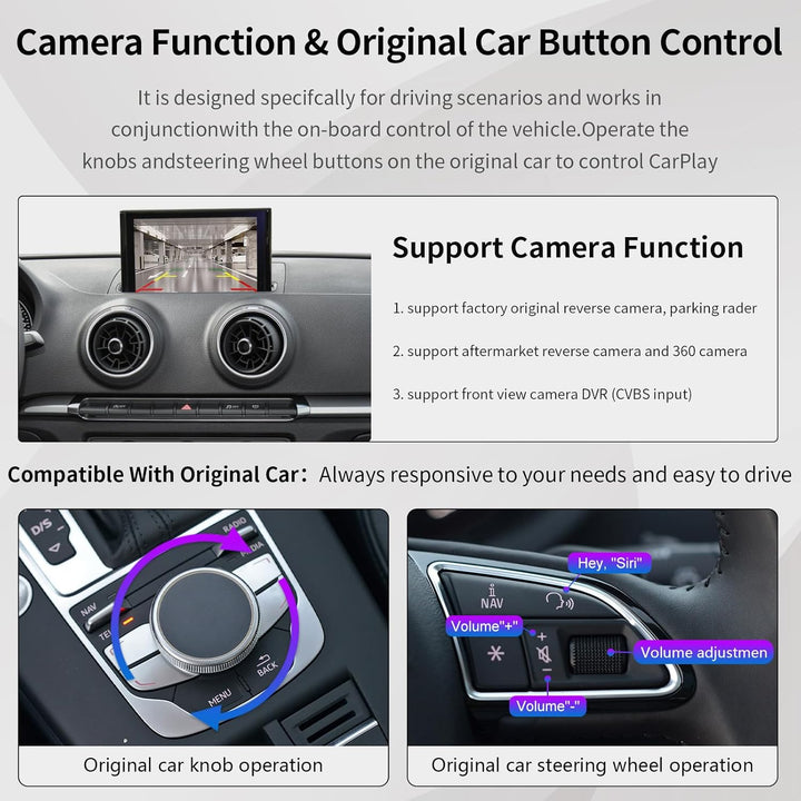 Road Top Kabelloses Carplay Android Auto für Audi A3 S3 2013-2018 Jahr, Drahtloses Carplay Retrofit