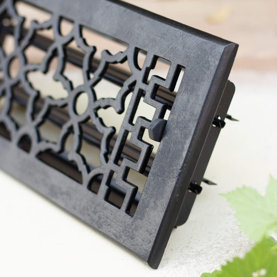 Antikas - Lüftungsgitter regulierbar, Luftgitter für Ofen Kamingitter, in schwarz