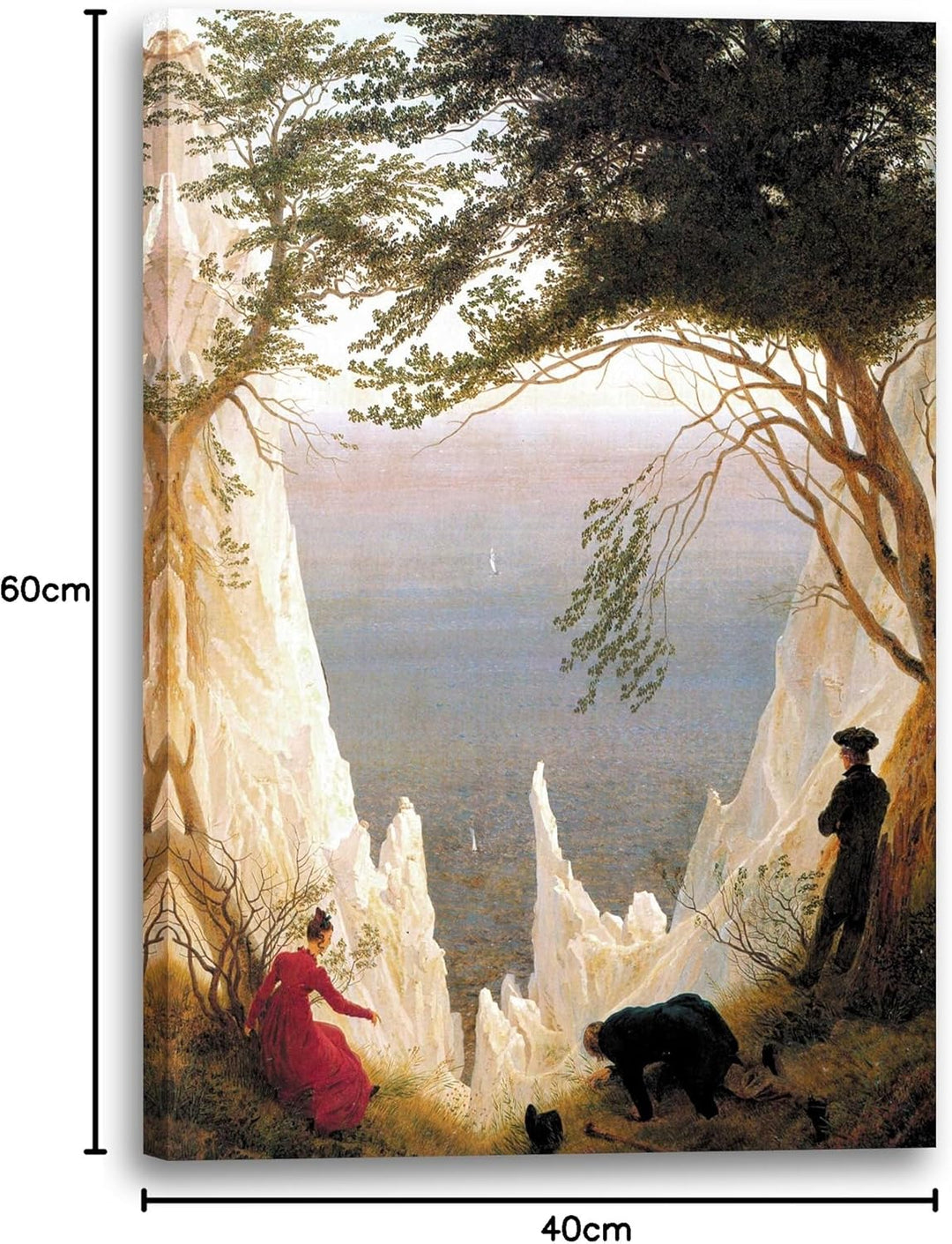 Printed Paintings Leinwand (40x60cm): Caspar David Friedrich - Kreidefelsen auf Rügen 40x60 cm, 40x6