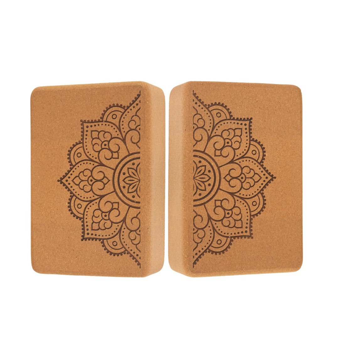 Yoga Blöcke aus Kork | 2er Set | 22,5 x 15 x 7,5 cm | abgerundete Kanten | rutschfest &amp; robust | Yog