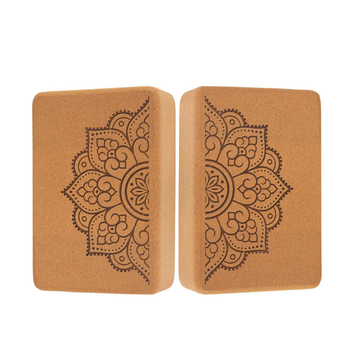 Yoga Blöcke aus Kork | 2er Set | 22,5 x 15 x 7,5 cm | abgerundete Kanten | rutschfest &amp; robust | Yog