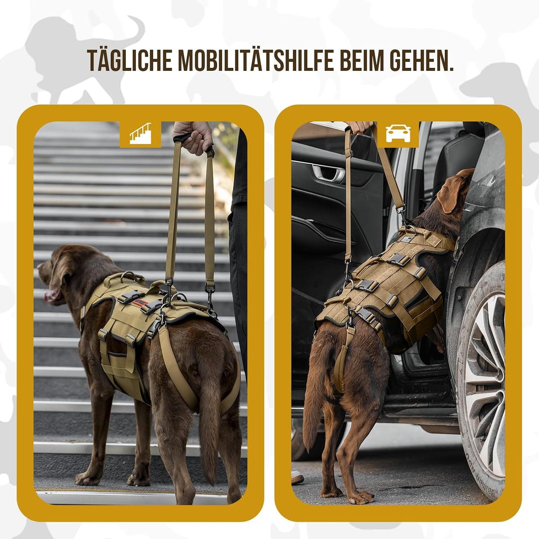 OneTigris Hundegeschirr, Invictus Hunde Tragehilfe für Mittelgrosse Grosse, Einstellbar Gehhilfe für