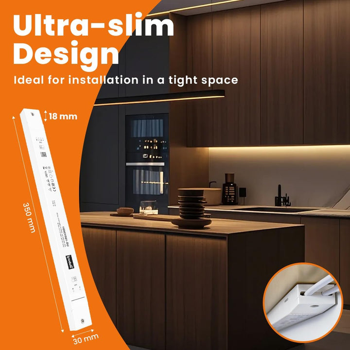 illuburg LED Trafo 24V 100W Slim Flackerfrei Geräuschlos für G4 GU5,3 LED Streifen Möbel Verdeckte M