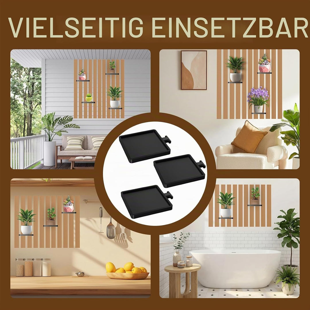 Shinybox Akustikpaneele Pflanzenhalter, 3 Stück Zubehör für Akustikpaneele ohne Bohren, Wandhalterun