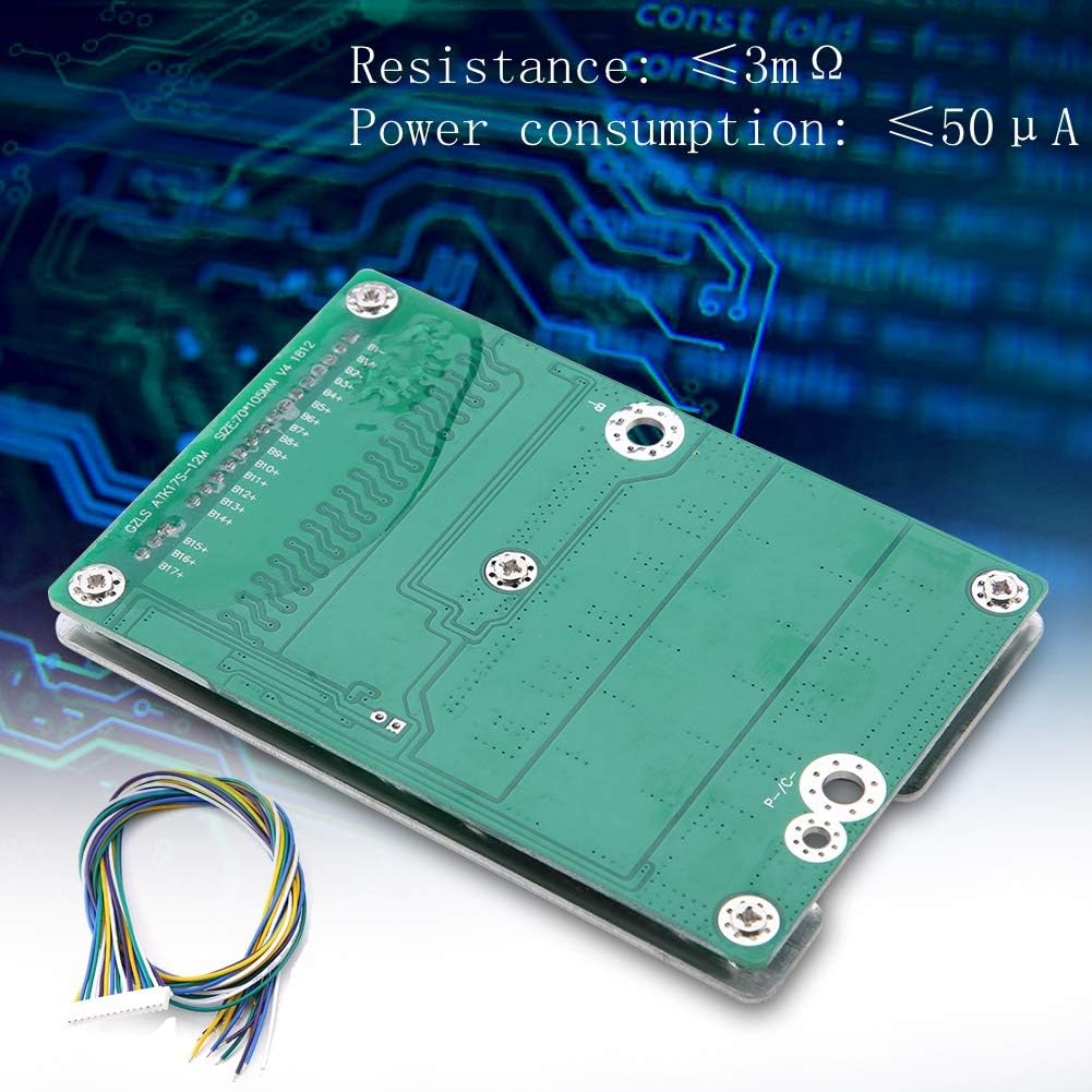 Lithium-Batterie-Schutzplatine, 17s 60V 50A BMS Li-Ionen-Batterie-Ladeschutzplatine mit Balance-Funk