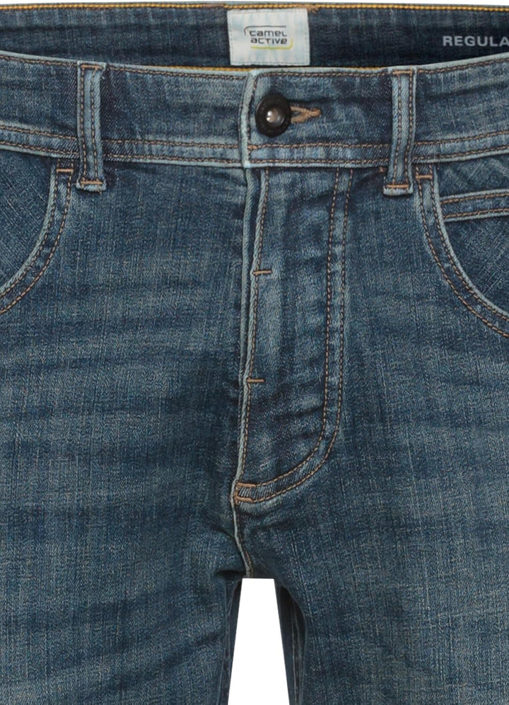 camel active Herren Slim Fit 5-Pocket Jeans 31W / 30L Blau, 31W / 30L Blau