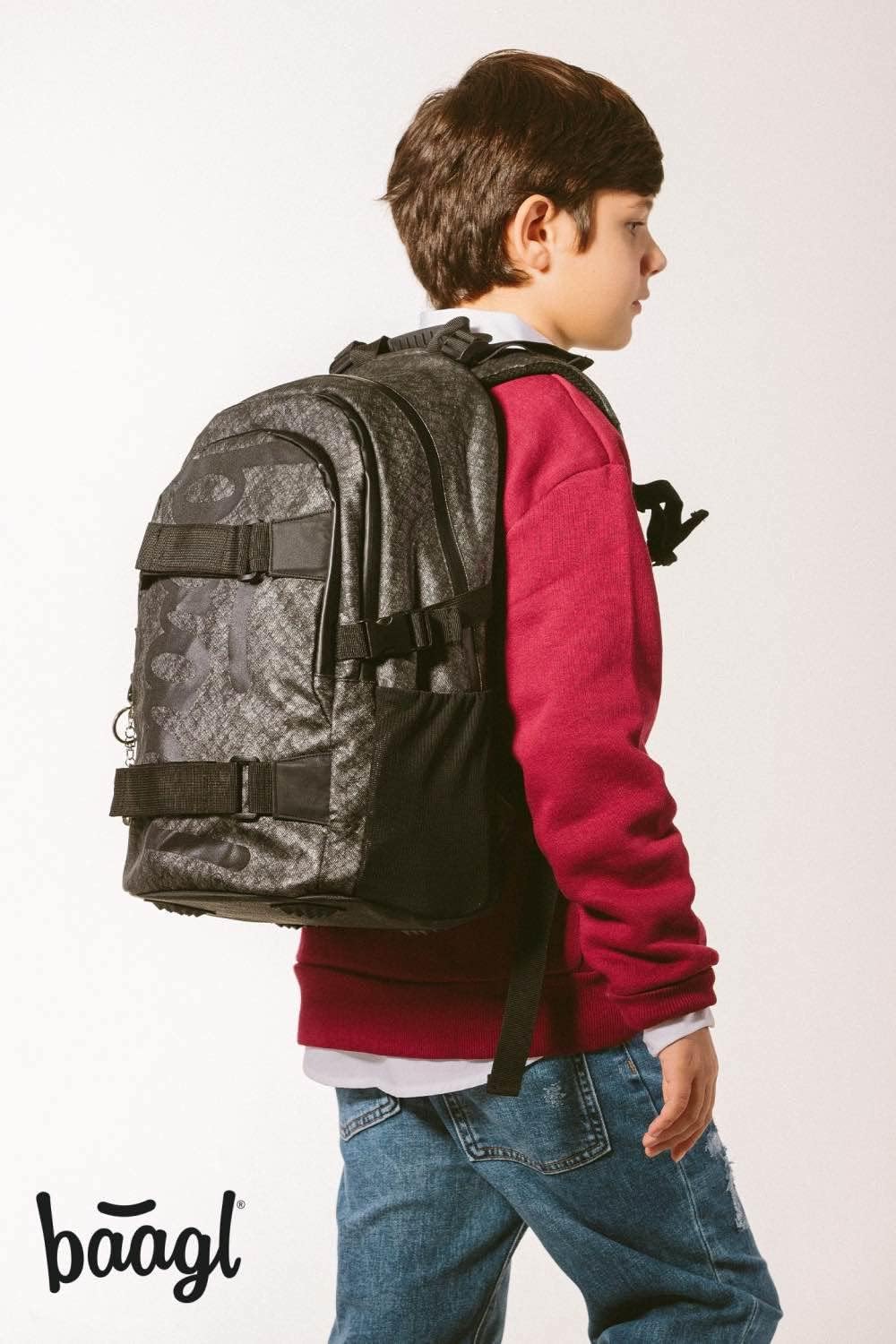 Baagl Schulrucksack Set Mädchen Jungen 5 Teilig, Schultasche ab 3. Klasse, Grundschule Ranzen mit Br