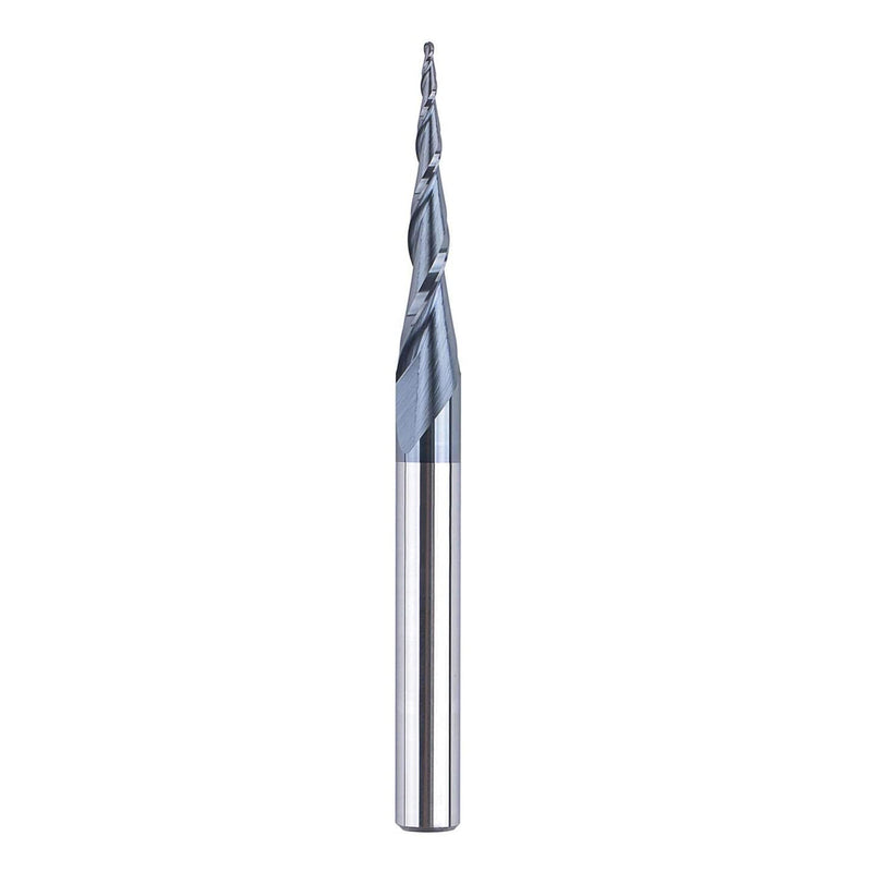 SpeTool VHM Kugelkopffräser Konische Fräser für Oberfräse CNC 2 Flöten 0,5 mm Radius Gravierfräser 6