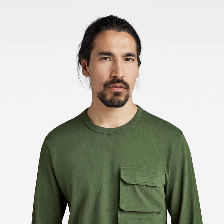 G-Star RAW Herren Pocket T-Shirts L Grün (Dk Nuri Green D22391-c336-3476), L Gr&#xFC;n (Dk Nuri Gree