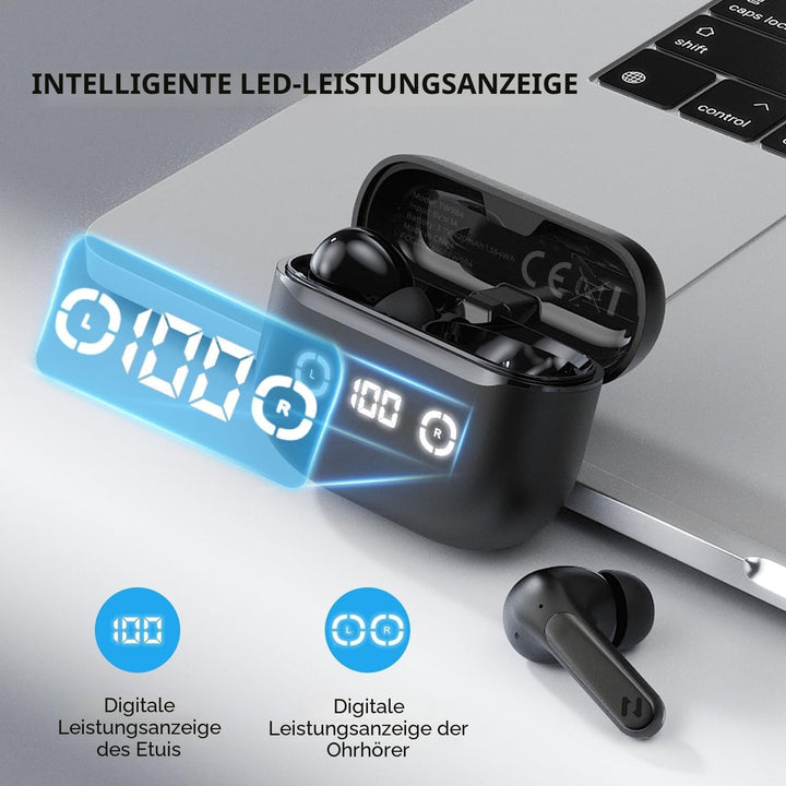 havit Active Noise Cancelling Wireless Earbuds, Bluetooth 13.7 cm Ear Headphones, 3D Bass Stereo Wir
