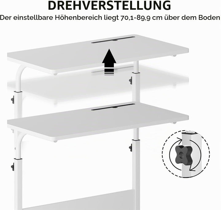 sogesfurniture höhenverstellbar Laptoptisch Computertisch mit Tablet Steckplatz, 80 * 40cm PC Tisch