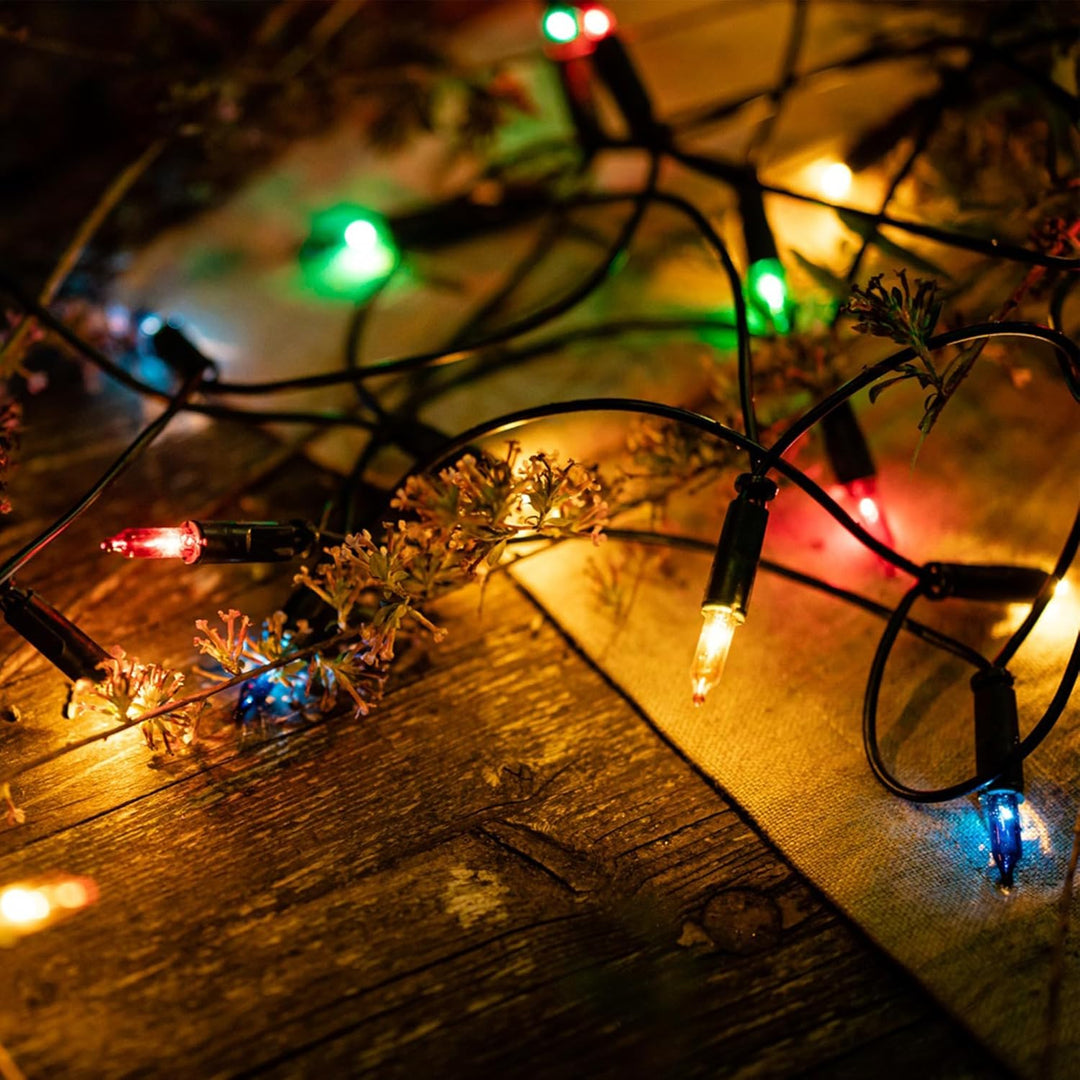 hellum Lichterkette innen mit 50 LED, mini Lichterkette bunte Lichter beleuchtete 7,35m, Lichterkett