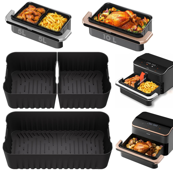 Silikonform Heissluftfritteuse Zubehör für COSORI Blaze TwinFry XXL 10L, 3 Stück Airfryer Silikonfor
