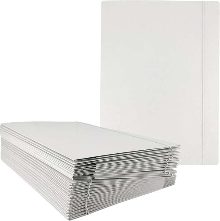 D.RECT 25 Stück Sammelmappe aus Karton | Postmappe | Mappe mit Gummiband für DIN A4 | 3 Klappen 300g