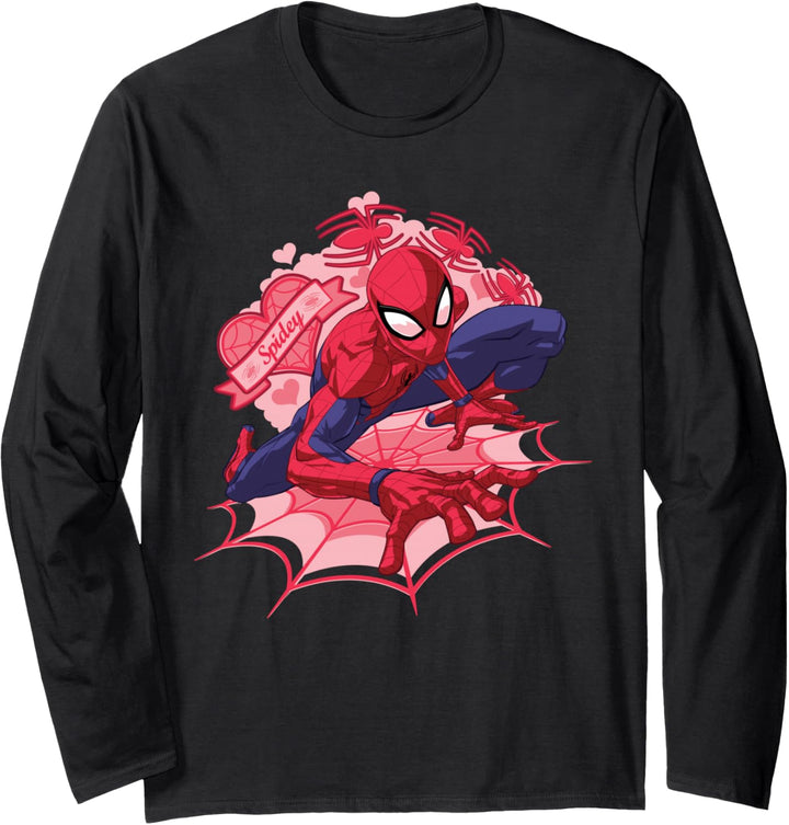 Marvel Spider-Man Hearts Valentine's Day Langarmshirt