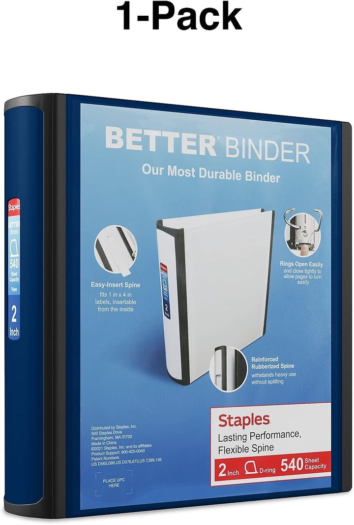 Staples Better Binder, 5 cm, Blau, blau