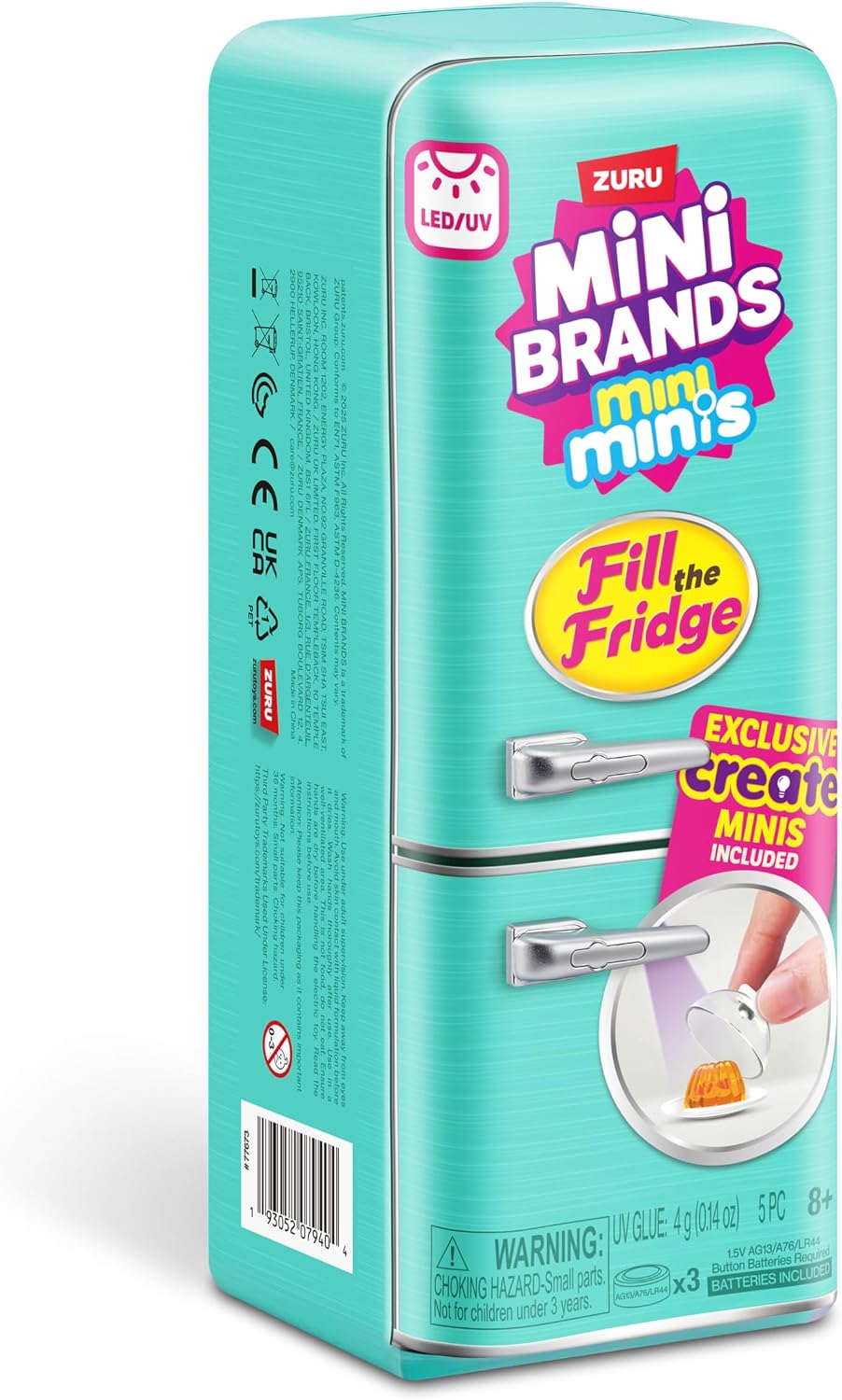 Mini Brands Fill The Fridge Spielset mit UV-Licht von ZURU, zum Sammeln, DIY, Harz zum Spielen, Exkl