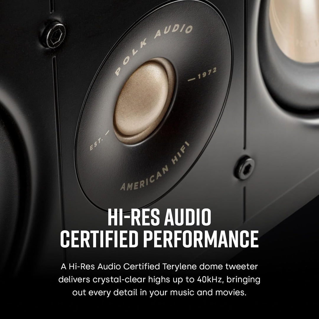 Polk Audio Signature Elite ES30 Centerlautsprecher, schlanker, hochauflösender Center Lautsprecher,