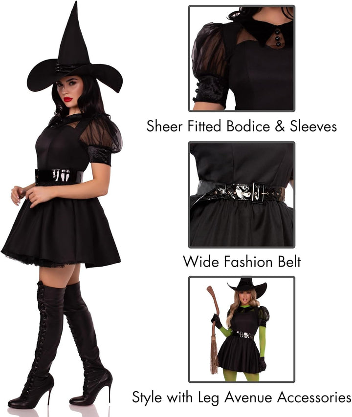 LEG AVENUE 85238 - "Bewitching Witch" Kostüm für Erwachsene, Grösse M, schwarz Grösse: M (EUR 38), G