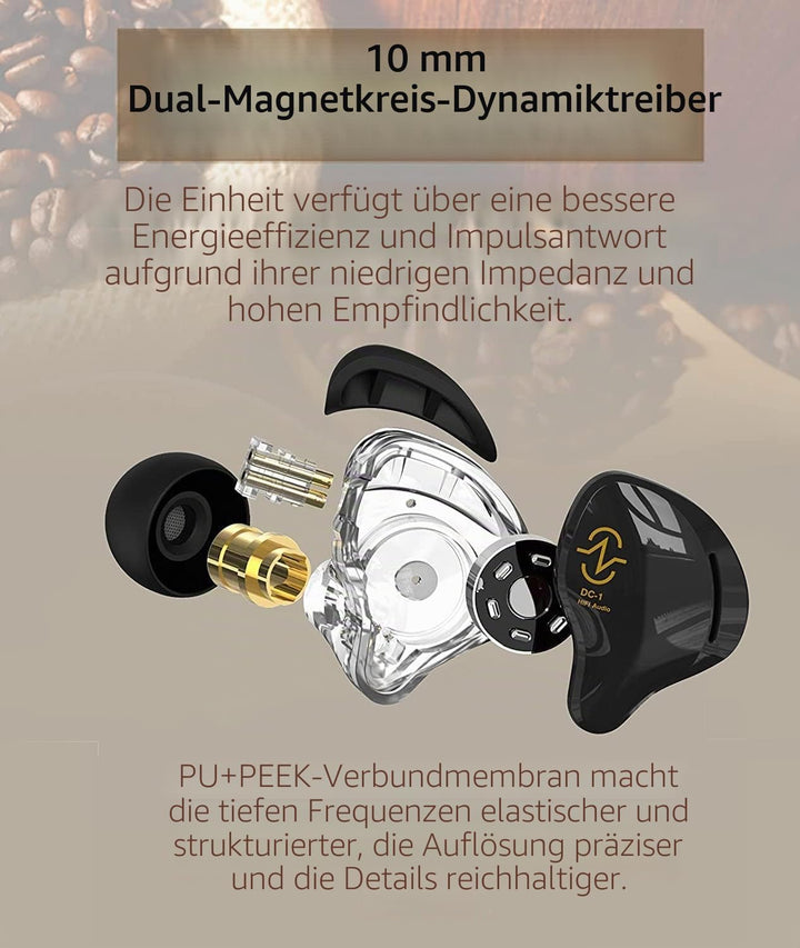 Yinyoo In Ear Monitor Kopfhörer CCZ Coffee Bean Over Ear Ohrhörer Kabelgebundener Kopfhörer mit 1DD