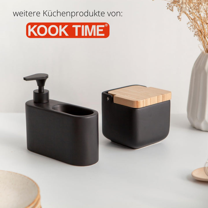 Spülmittelspender für Küche, Matt Schwarz Keramik Seifenspender, Spüli Spender, Spülspender und Soap