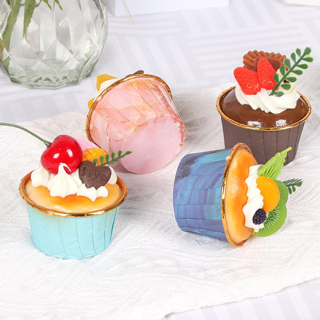 Tyenaza Cupcake-Modell 6 Stück Künstlicher Gefälschter cupcake Realistische Kuchen-Simulations-Model