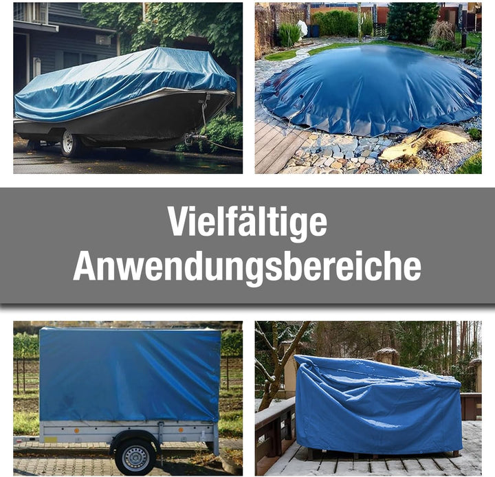PVC Plane LKW Plane 600g/m² mit Ösen Rundösen Abdeckplane Schutzplane Boot Terrasse Industrieplane m