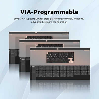 Akko 5075S Mechanische Tastatur Kit, Barebones Gaming Keyboard Wired, Unterstützt QMK/VIA Programmie
