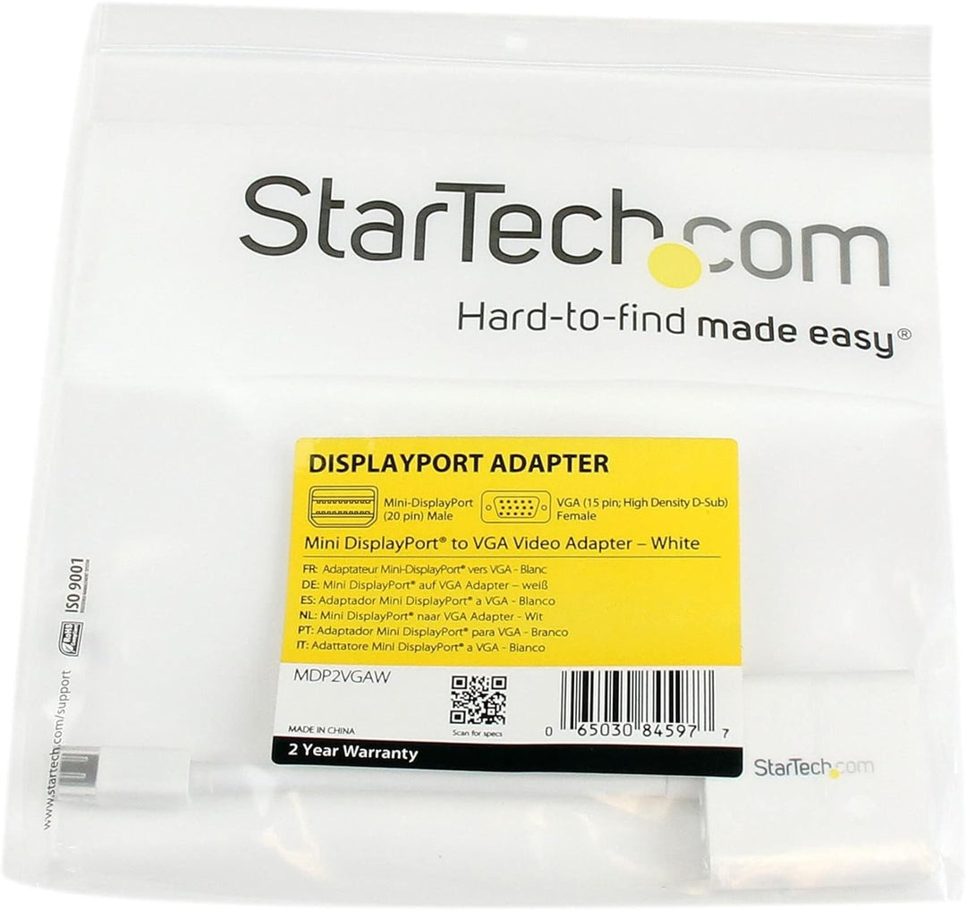 Startech.com Mini-DisplayPort-auf-VGA-Adapter – Weiss – 1080p – Thunderbolt-auf-VGA-Adapter – Mini-D
