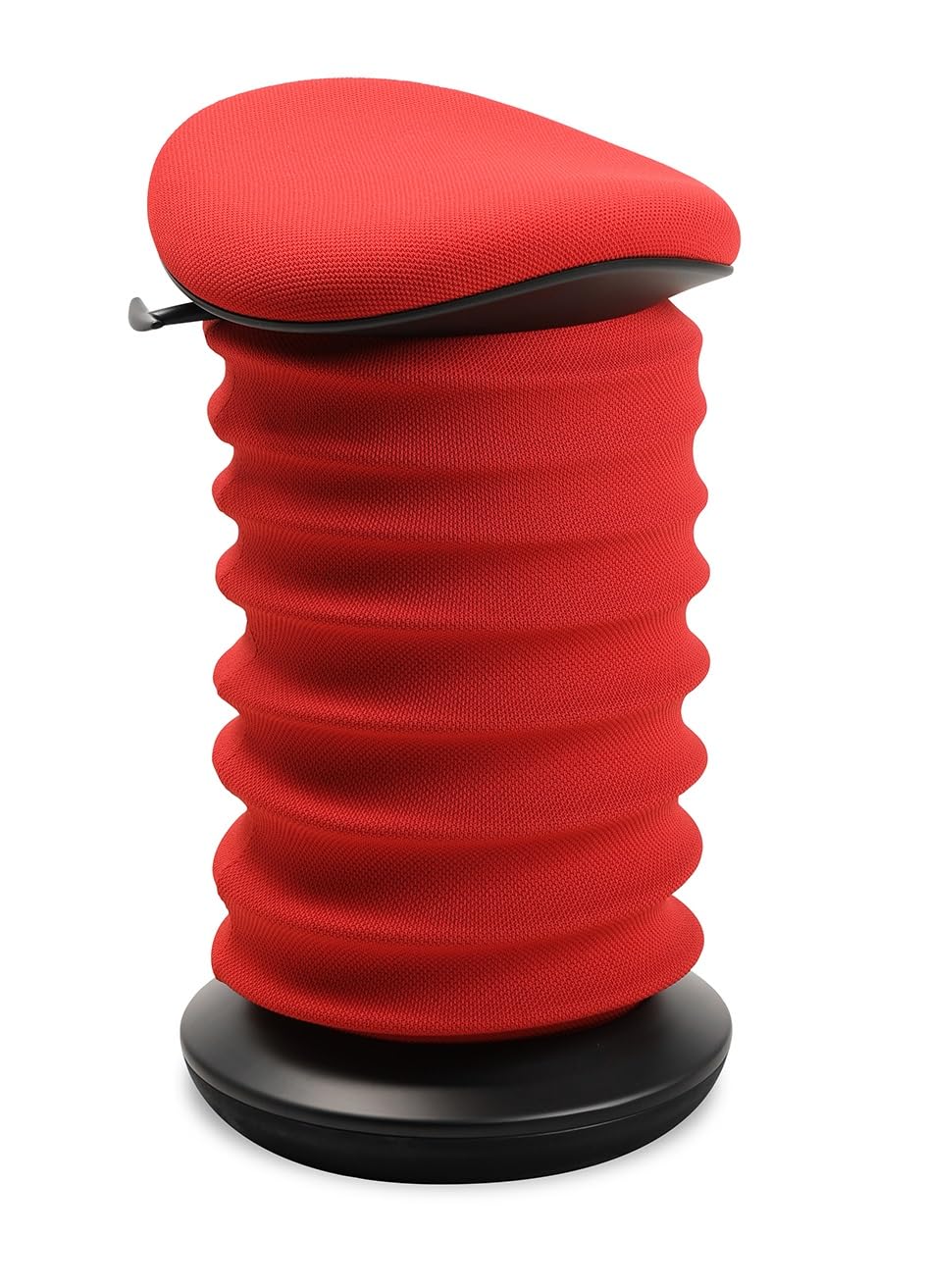 TOPSTAR Sitness 4D AGR-Zertifiziert Dynamischer Sitzhocker schwarz coralrot - ergonomischer Bürohock