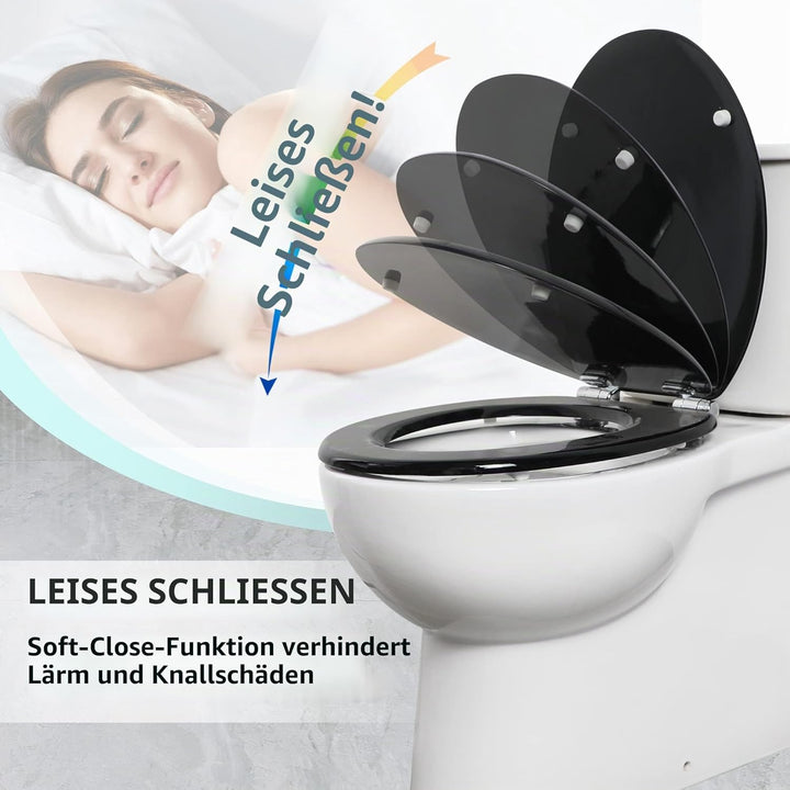 Angel Shield Weisser WC-Sitz aus Holz, antibakteriell, WC-Sitz passt nie verrutscht für Badezimmer m