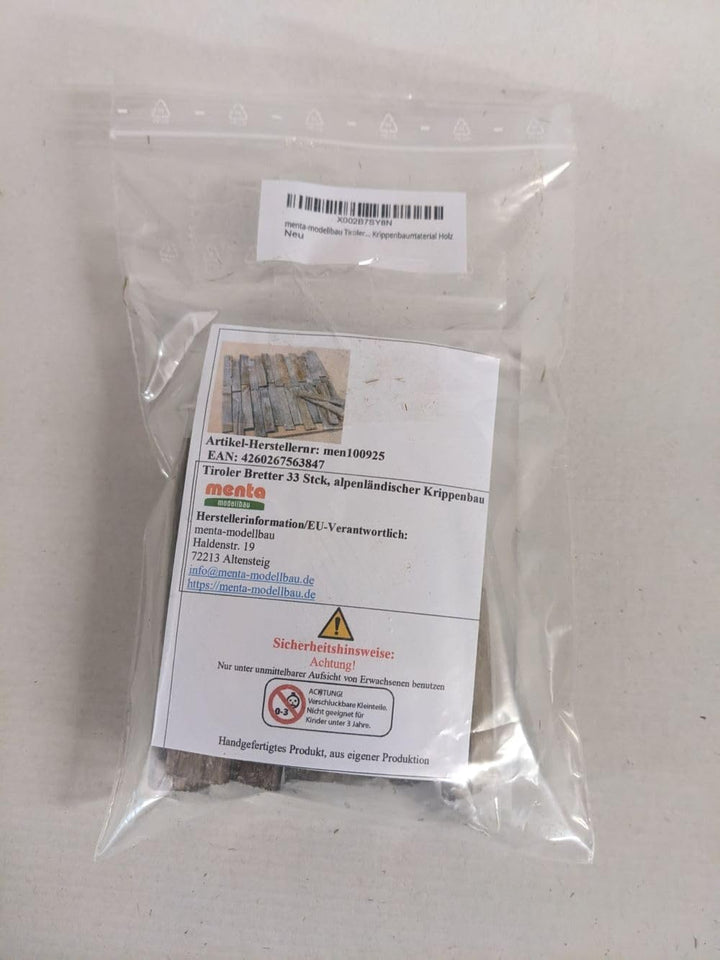 menta-modellbau Tiroler Bretter 33 Stck, 7-11 cm für den alpenländischen, heimatlichen Krippenbau Kr