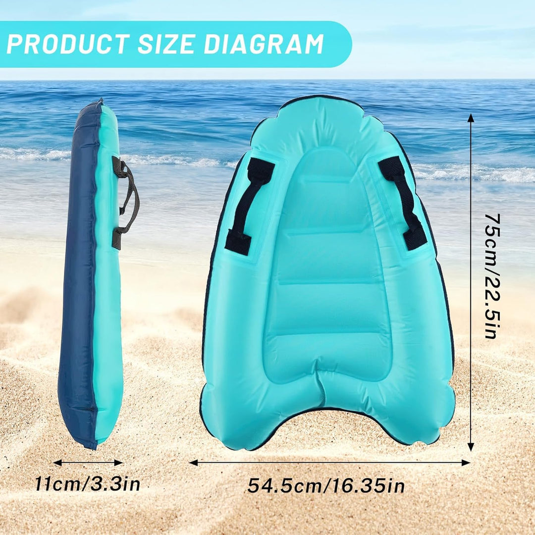 Aufblasbares Bodyboard, Shyllin Bodyboard mit Griffen, Surfbrett Aufblasbar, Mini Luftmatratze, Schw