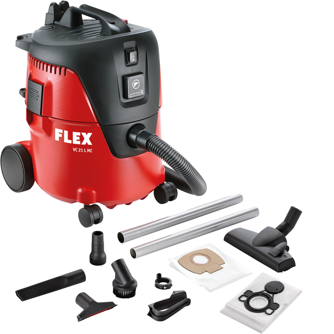 Flex Industriesauger VC21L MC 409979 + 5x Filtersack | Handlicher & kompakter Sauger inklusive viele