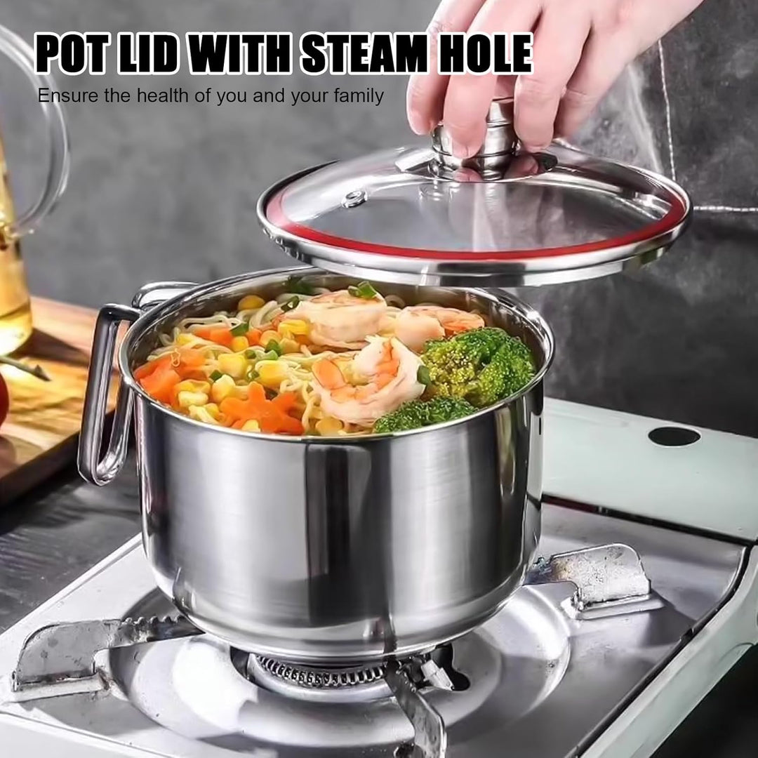 Edelstahl Milchtopf mit Deckel, 1.25L Kochtopf Induktion mit Griff, Simmertopf Puddingtopf, Milchtop