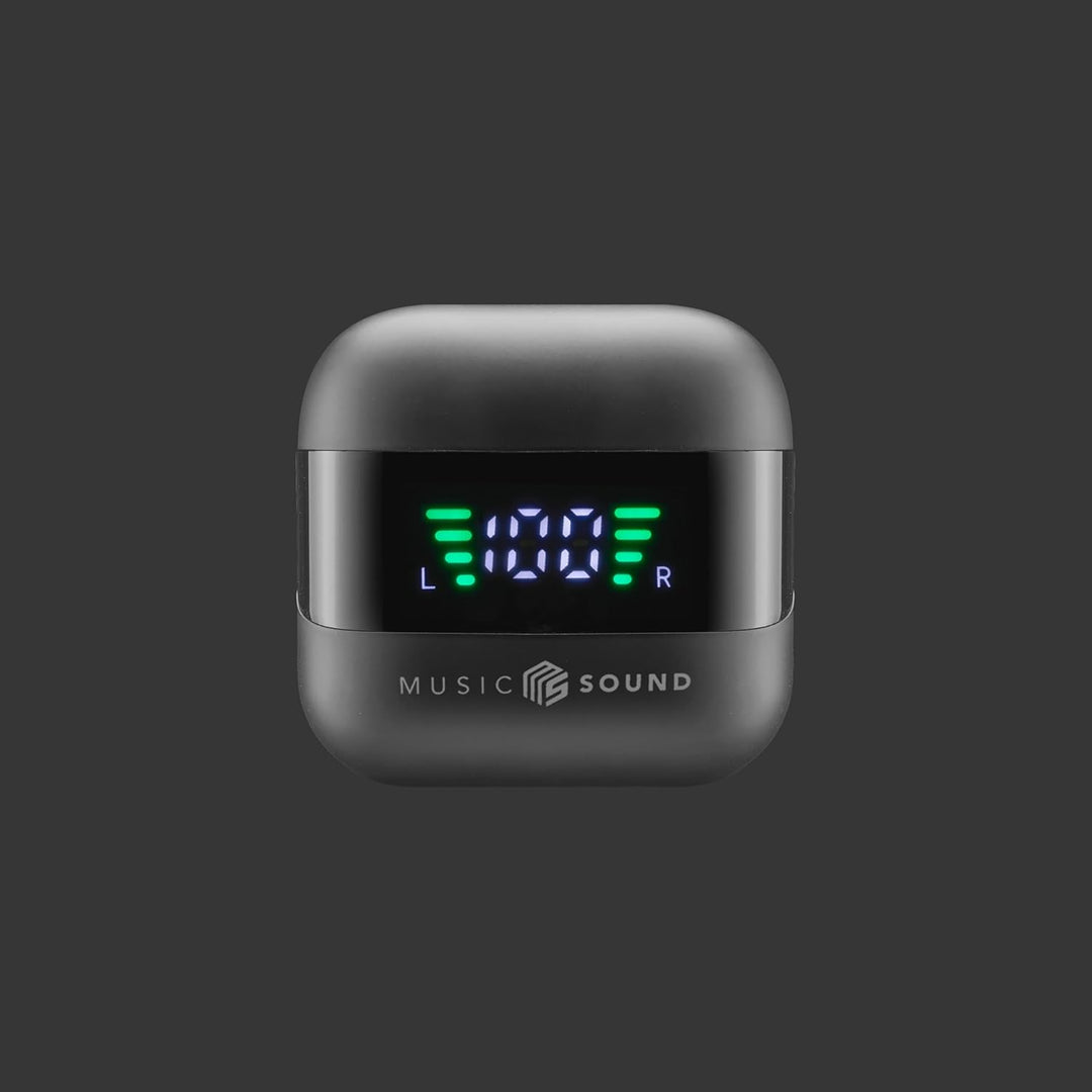 Music Sound, Spark TWS Kopfhörer, Bluetooth, Wireless, LED-Display, 30 Stunden Wiedergabe, automatis