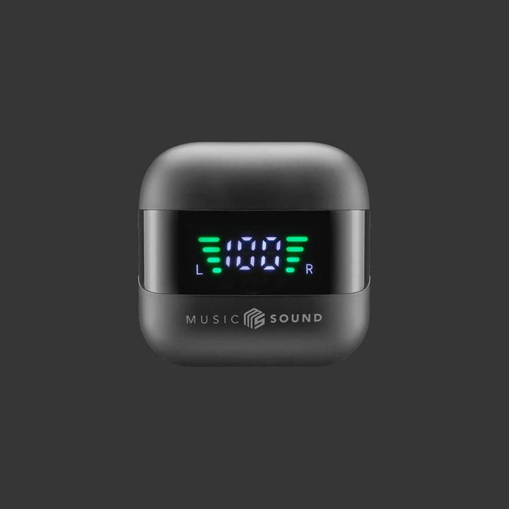Music Sound, Spark TWS Kopfhörer, Bluetooth, Wireless, LED-Display, 30 Stunden Wiedergabe, automatis