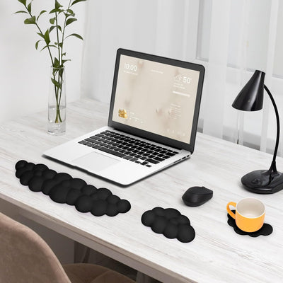 Mardiko Wolk Handballenauflage Tastatur Maus Set, Weiche Gedächtnisschaum Handauflage Tastatur Maus
