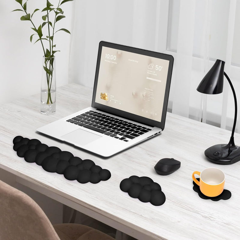 Mardiko Wolk Handballenauflage Tastatur Maus Set, Weiche Gedächtnisschaum Handauflage Tastatur Maus