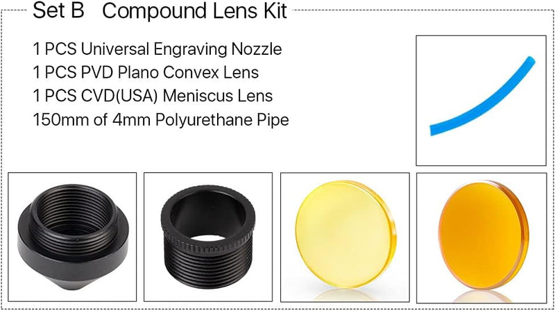 Cloudray Compound Engraving Nozzle Set Lens Diameter 18mm 20mm with Compound Lens for Laser Engravin