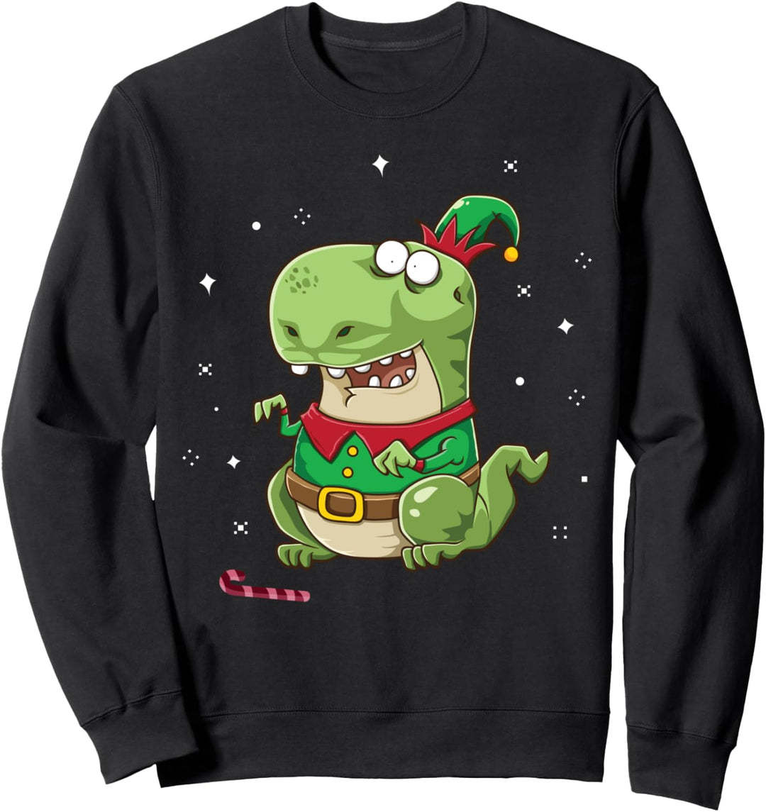 Elf T-Rex Fa Ra Ra Rawr Dinosaurier Elfen Weihnachten Dino Sweatshirt