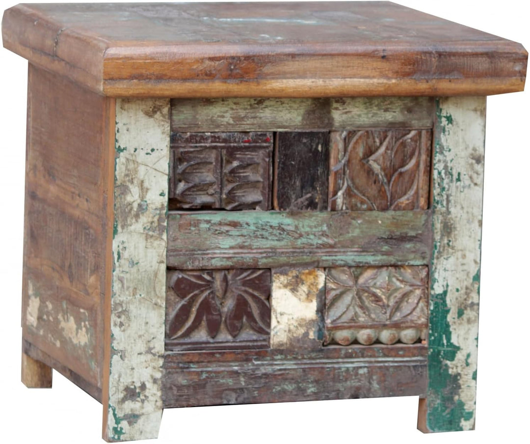 GURU SHOP Holztruhe, Holzbox, Kiste, Handgefertigt, mit Eingesetzten Ornamenten - Modell 12a, Braun,