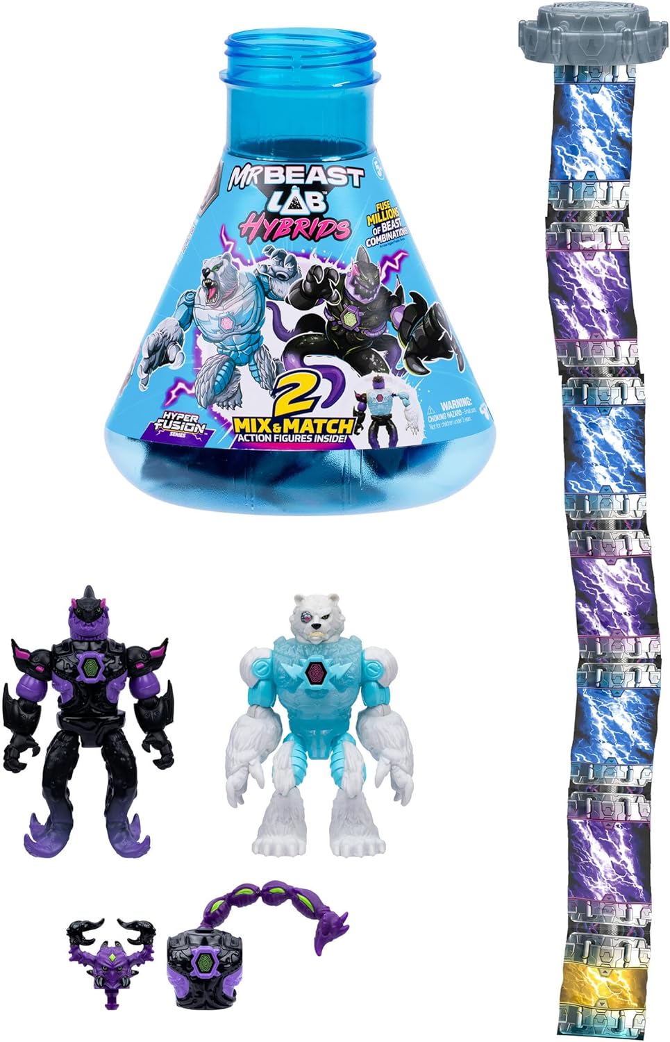 MrBeast Lab Hybrids Mehrfachpackung, Verschiedene Hybrid-Teile und 2 Actionfiguren zum Kombinieren,