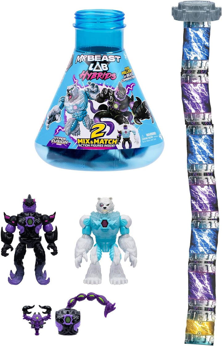 MrBeast Lab Hybrids Mehrfachpackung, Verschiedene Hybrid-Teile und 2 Actionfiguren zum Kombinieren,