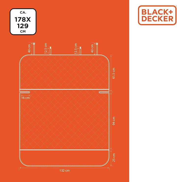 BLACK+DECKER Kofferraumschutzhülle Hund - Universal - rutschfest - wasserabweisend - 178 x 129 cm -