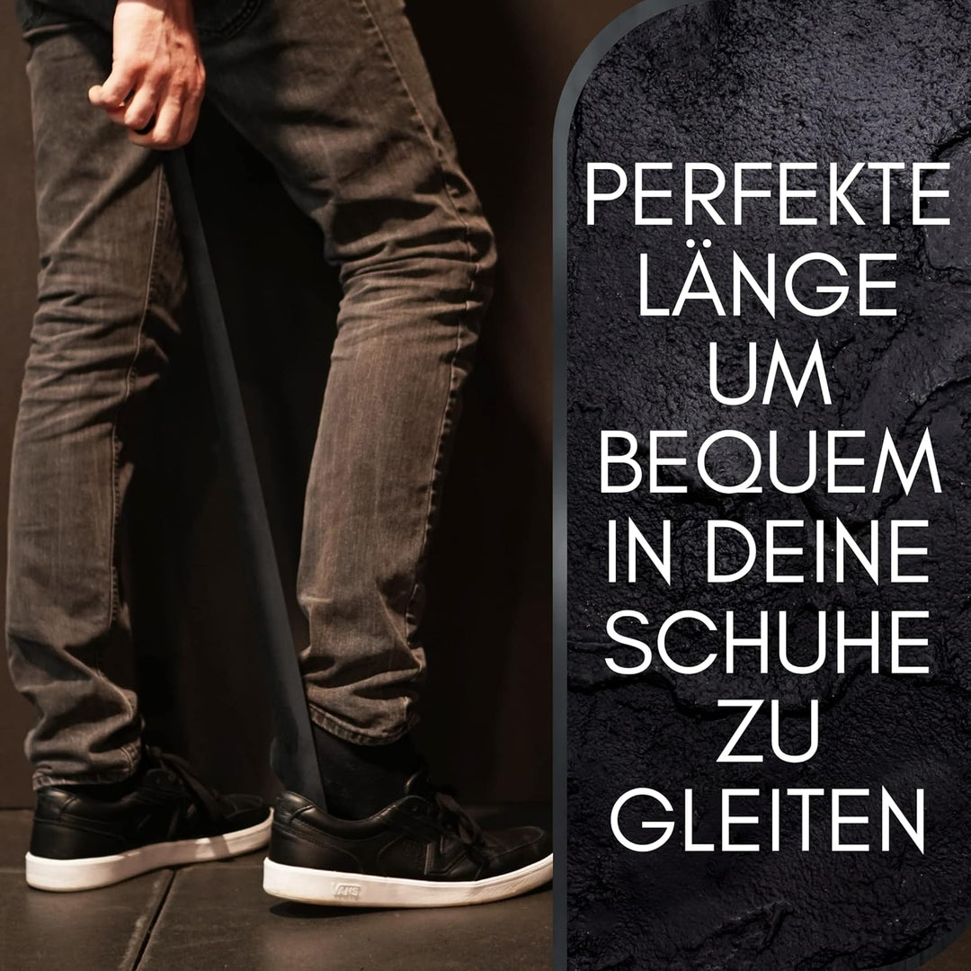 Robfox 70cm Schuhlöffel I extra stabiler Schuhanzieher aus gebürstetem Stahl I lange Schuhanziehhilf