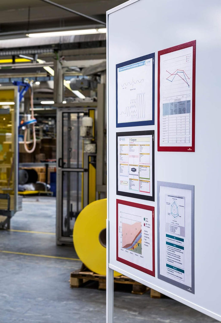 Durable Info-Rahmen Duraframe Magnetic (A3, Magnetrahmen für metallische Oberflächen) 5 Stück, rot,