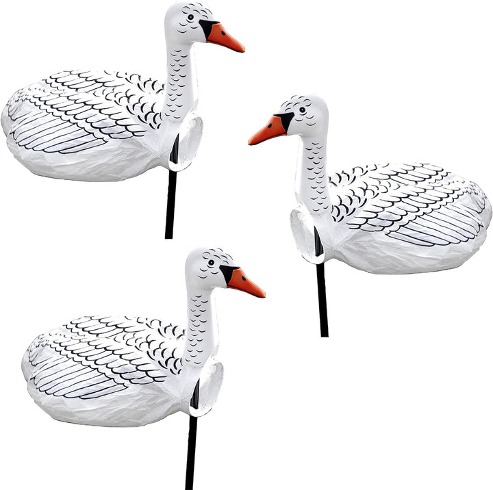 GeKi Trend 3er Set Windsack Gans Maritime Gartendeko Wetterfahnen mit Stange Windgänse Windspiele we